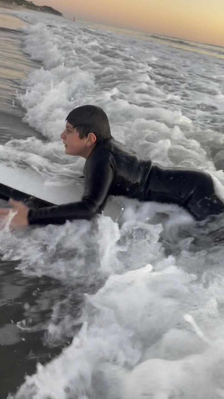 Surfing at the beach